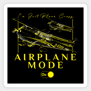 Pilot C172 Flying Gift Airplane Mode T-Shirt I'm just plane crazy yellow version Sticker